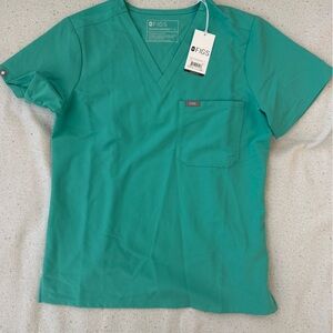 Figs Teal Scrub Top